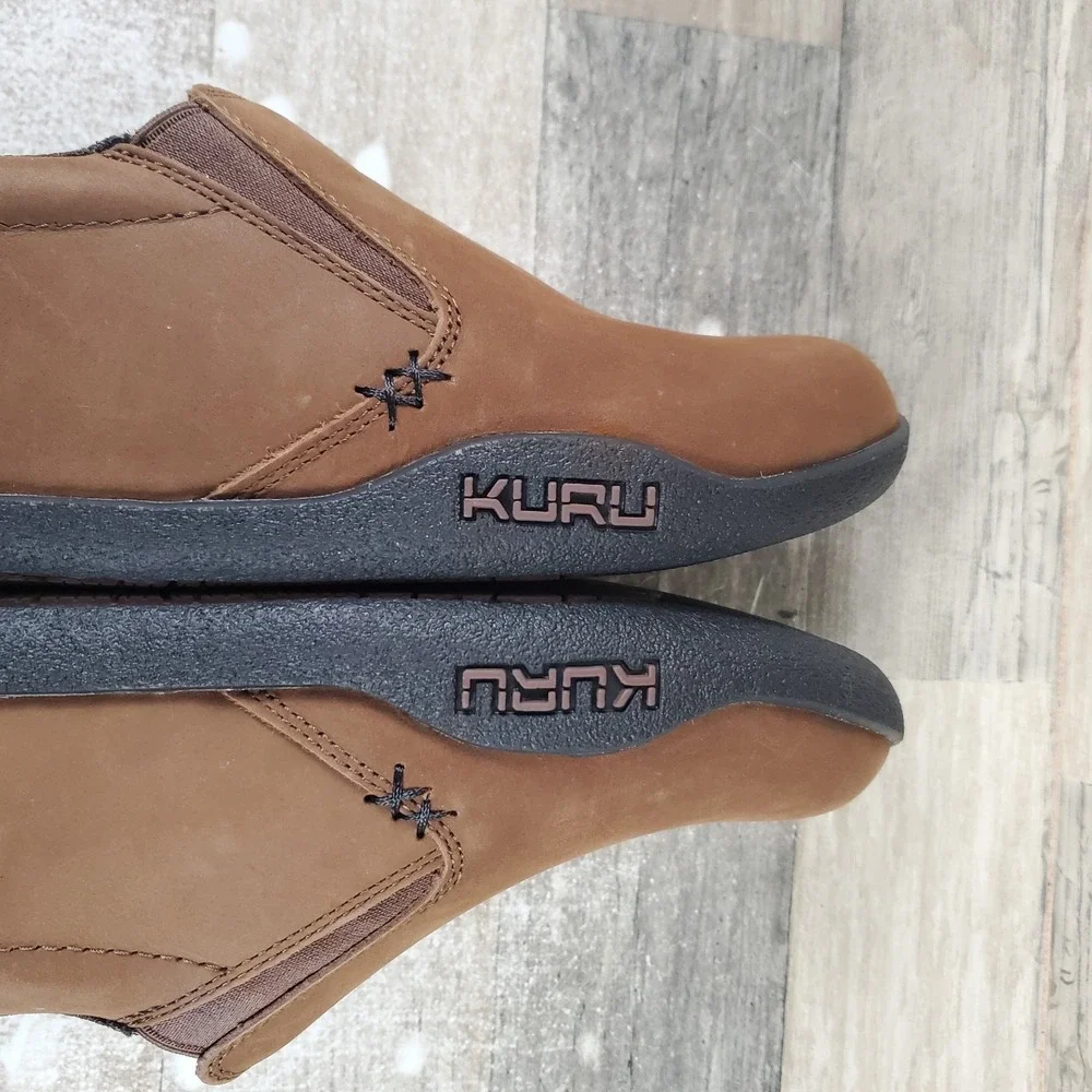 Kuru Kivi Mens Shoes Sz 7.5 M Chestnut Brown Leather Slip On Low Top Sneakers